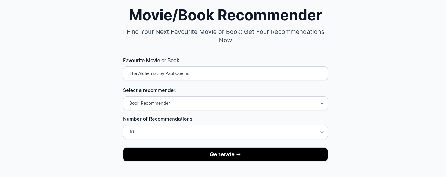 Movie & Book Recommender